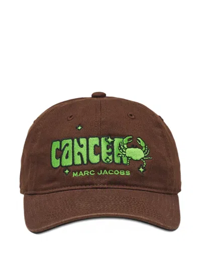 Marc Jacobs Zodiac Embroidered Baseball Cap In Brown