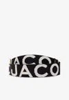 Marc Jacobs Thin Outline Logo Webbing Strap In Black