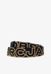 Marc Jacobs Thin Outline Logo Webbing Strap In Black