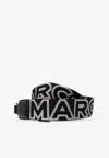 Marc Jacobs Thin Outline Logo Webbing Strap In Black