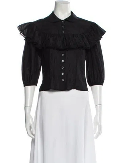 Pre-owned Marc Jacobs Three-quarter Sleeve Blouse In Black