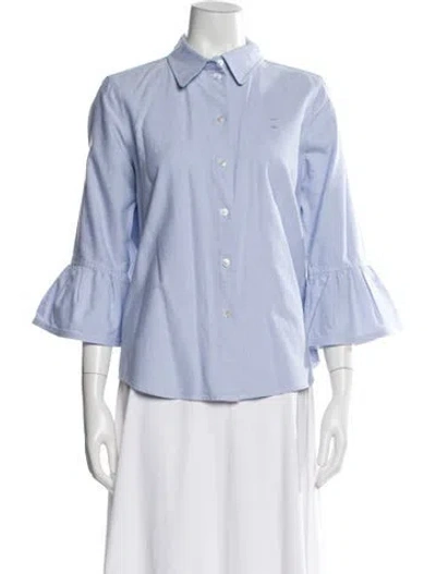 Pre-owned Marc Jacobs Three-quarter Sleeve Button-up Top In Blue