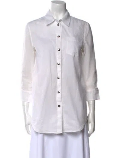 Pre-owned Marc Jacobs Three-quarter Sleeve Button-up Top In White