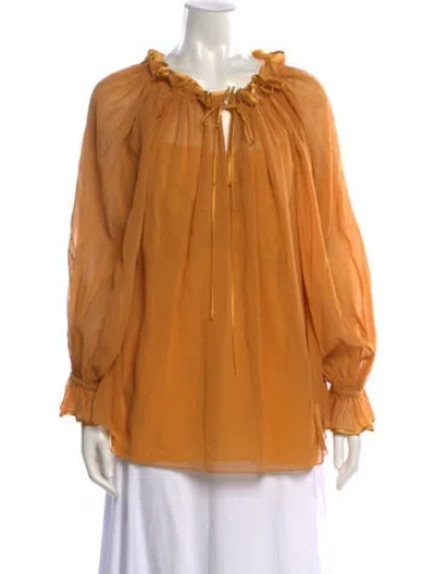 Pre-owned Marc Jacobs Tie Neck Long Sleeve Blouse In Neutral