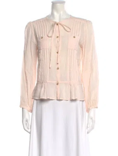 Pre-owned Marc Jacobs Tie Neck Long Sleeve Blouse In Neutral