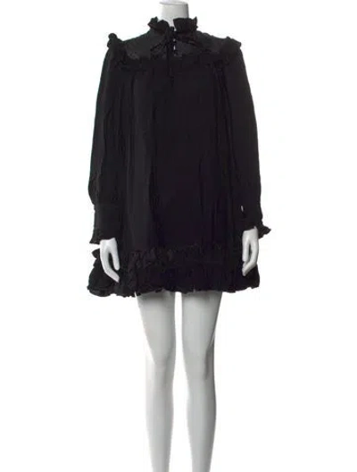 Pre-owned Marc Jacobs Tie Neck Mini Dress In Black
