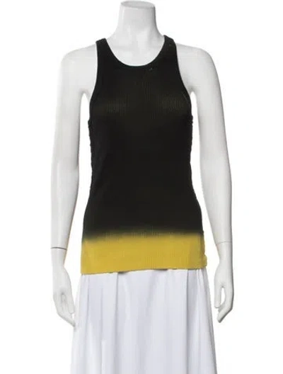 Pre-owned Marc Jacobs Tie-dye Print Crew Neck Top In Black/yellow