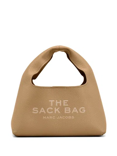 Marc Jacobs Top Handle Structured Logo Print Handbag In Brown