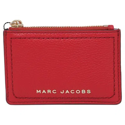 Pre-owned Marc Jacobs Top Zip Card Wallet In Red Leather