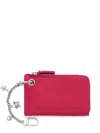 Marc Jacobs Zip Wallet With Keyring And Metal Charm In Pink