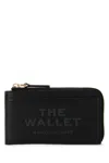 Marc Jacobs Leather Multi Wallet With Top Zip In Black