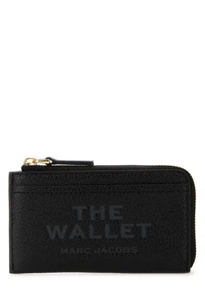 Marc Jacobs Top Zip Leather Multi Wallet In Black