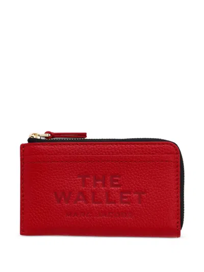 Marc Jacobs Top-zip Leather Wallet In Red