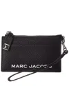 Marc Jacobs Top Zip Leather Wristlet In Black