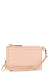 Marc Jacobs Top Zip Leather Wristlet In Pink