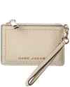 Marc Jacobs Top Zip Leather Wristlet In White