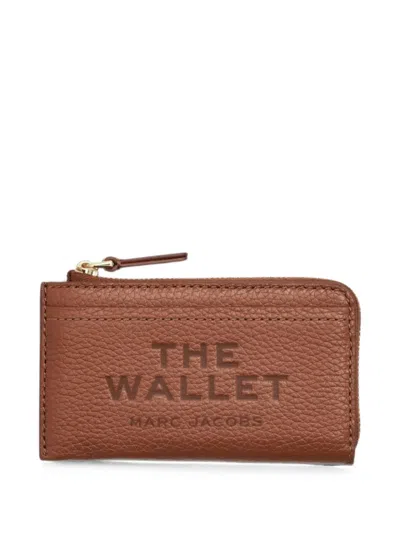 Marc Jacobs Top Zip Multi Pebbled Leather Wallet In Brown