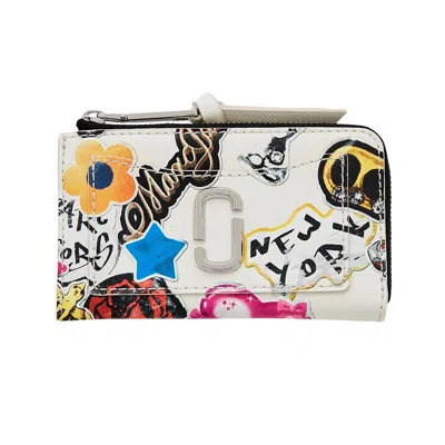 Pre-owned Marc Jacobs Top Zip Multi Wallet 'white/multicolor' | Men's Size Onesize