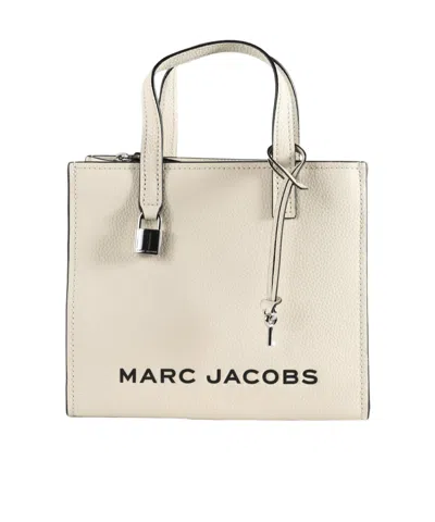 Marc Jacobs Logo-print Grained-leather Tote Bag In White