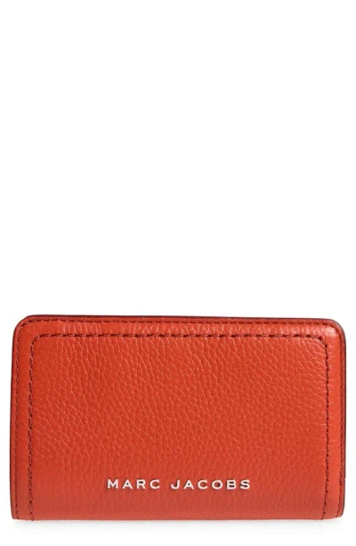 Marc Jacobs Topstitched Compact Zip Wallet In Orange