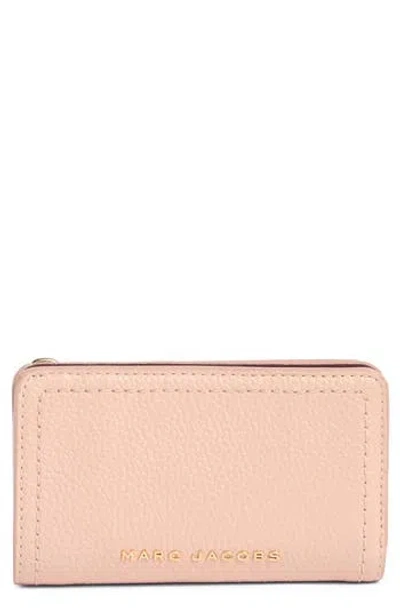 Marc Jacobs Topstitched Compact Zip Wallet In Pink