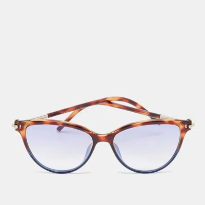 Pre-owned Marc Jacobs Tortoise Brown/purple Marc 47/s Cat Eye Sunglasses