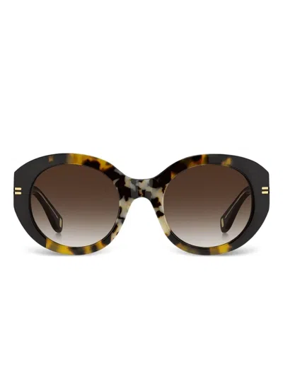 Marc Jacobs Tortoiseshell Sunglasses In Black