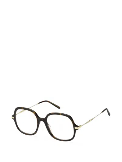 Marc Jacobs Tortoiseshell-effect Geometric-frame Glasses In Multi
