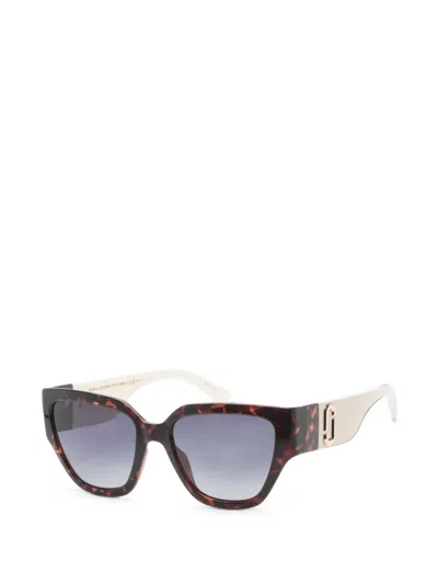 Marc Jacobs Tortoiseshell-effect Oversized-frame Sunglasses In Neutral