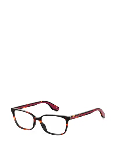 Marc Jacobs Tortoiseshell-effect Rectangle-frame Glasses In Brown