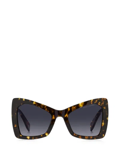 Marc Jacobs Tortoiseshell-effect Sunglasses In Brown