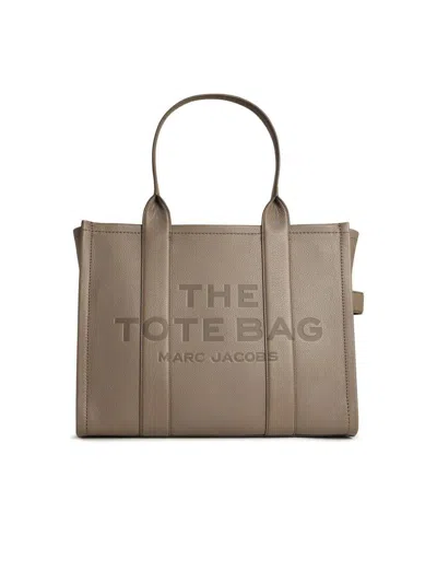 Marc Jacobs 'tote Bag' Grey Leather Bag In Argan Oil