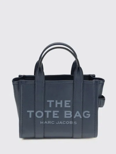 Marc Jacobs Mini Tote Bag In Grained Leather In Blue