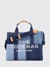 Marc Jacobs Medium Tote Handbag With Embroidered Logo And Contrast Patch In Blue