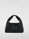 Marc Jacobs Grained Black Leather Handbag With Embossed Logo In Black