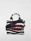 Marc Jacobs Zebra Canvas Small Tote Bag In Black