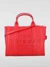 Marc Jacobs The Leather Medium True Red Tote Bag In Red