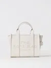 Marc Jacobs Leather Shopper Bag With Detachable Strap And Top Handles In White