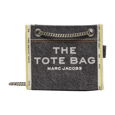 Marc Jacobs Tote Cross-body Denim Bag In Black