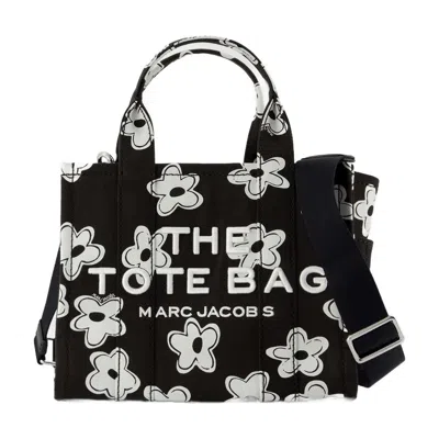 MARC JACOBS MARC JACOBS TOTE THE SMALL BLACK FLOWERS EST WHITE