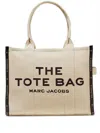Marc Jacobs Ithe Large Tote Bag N Canvas With Jacquard Logo In Beige