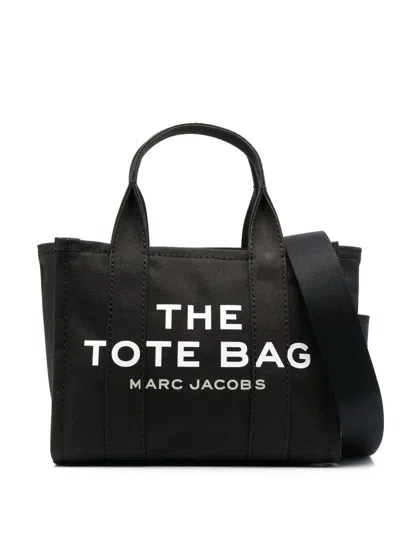 Marc Jacobs Traveler Handbag Black Mini Tote Bag With Logo In Fabric Woman