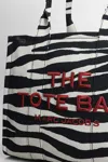 Marc Jacobs Zebra Canvas Small Tote Bag In Black