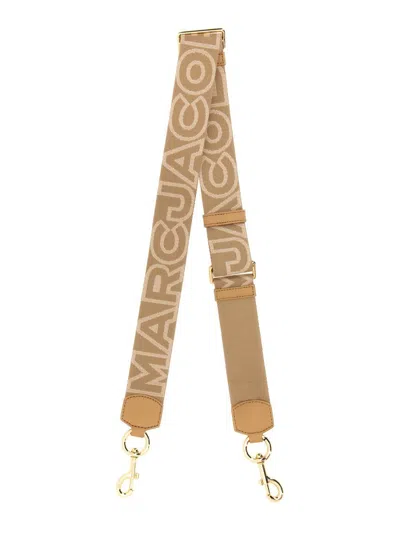 Marc Jacobs Tracolla The Outline Logo In Beige