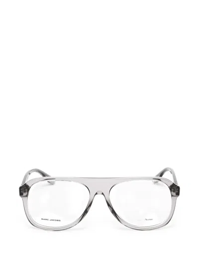 Marc Jacobs Transparent Pilot-frame Glasses In Metallic