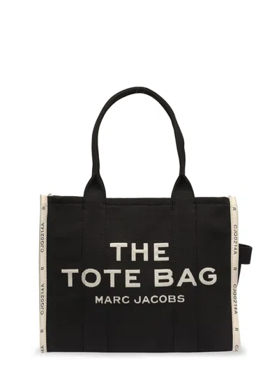 Marc Jacobs Traveler Tote Canvas Shopping Bag With Logo On The Front