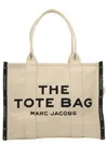 Marc Jacobs Ithe Large Tote Bag N Canvas With Jacquard Logo In Beige
