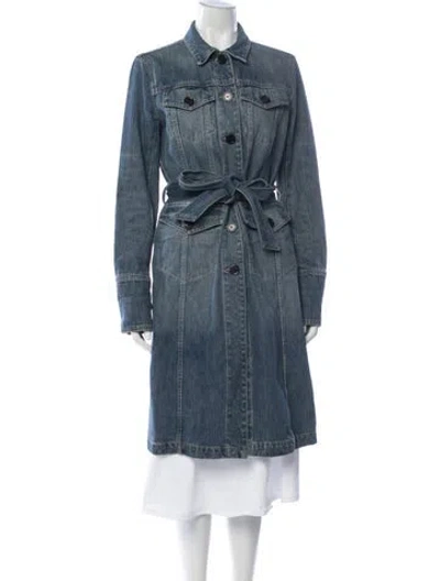 Pre-owned Marc Jacobs Trench Coat In Blue