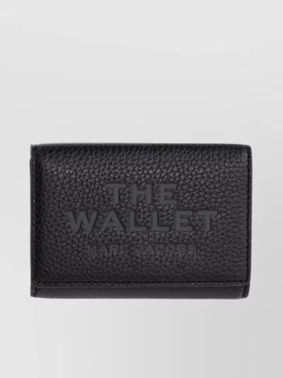 Marc Jacobs Trifold Compact Textured Leather Wallet In Grey