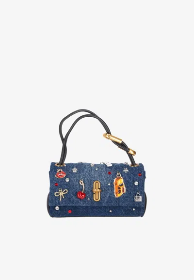 Marc Jacobs Trinket Charm Denim Dual Bag In Blue